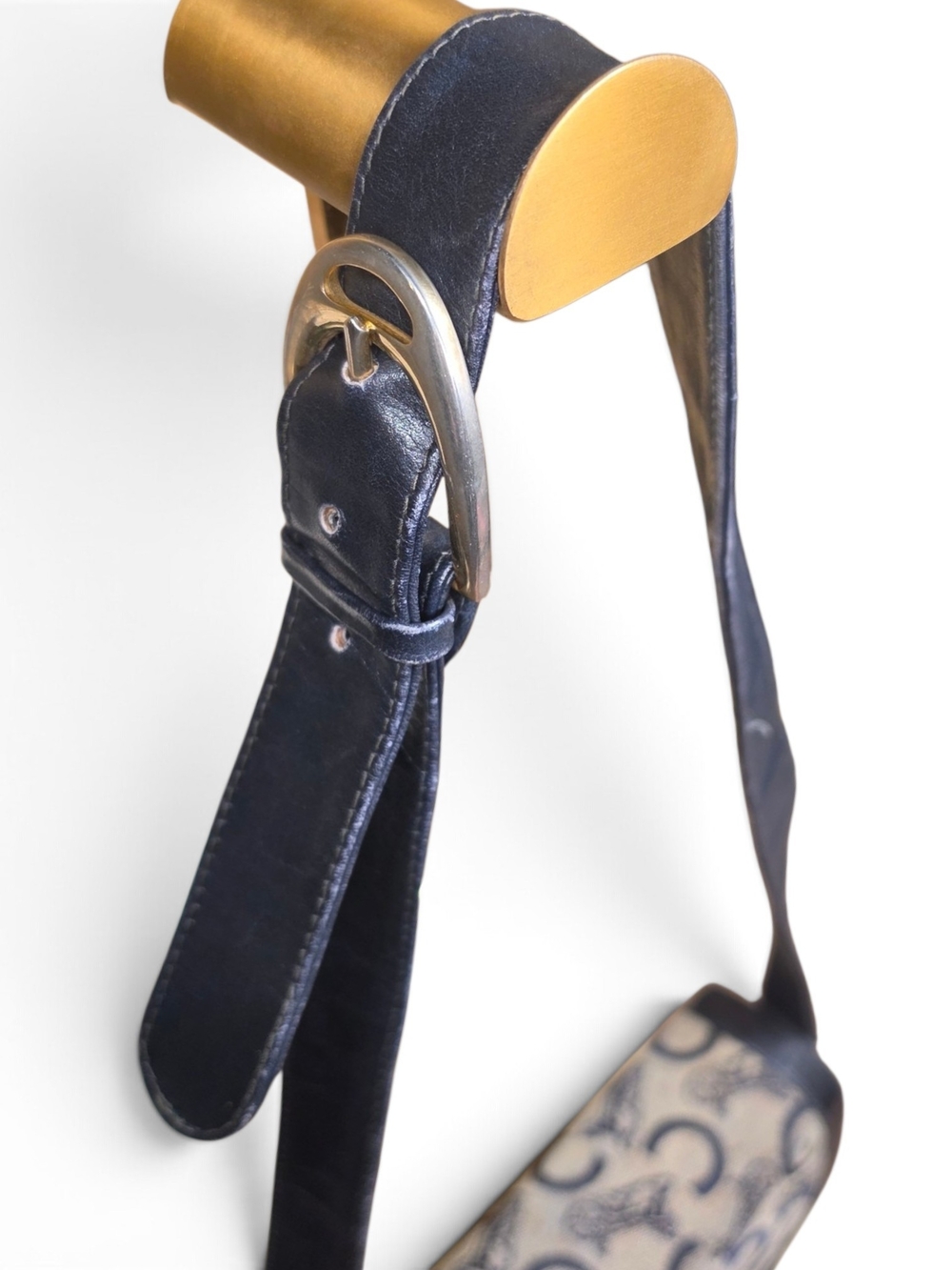 Vtg. CELINE C Sulky Horse & Carriage Jacquard Navy Canvas Purse (Retail $1500+) - Picture 8 of 17